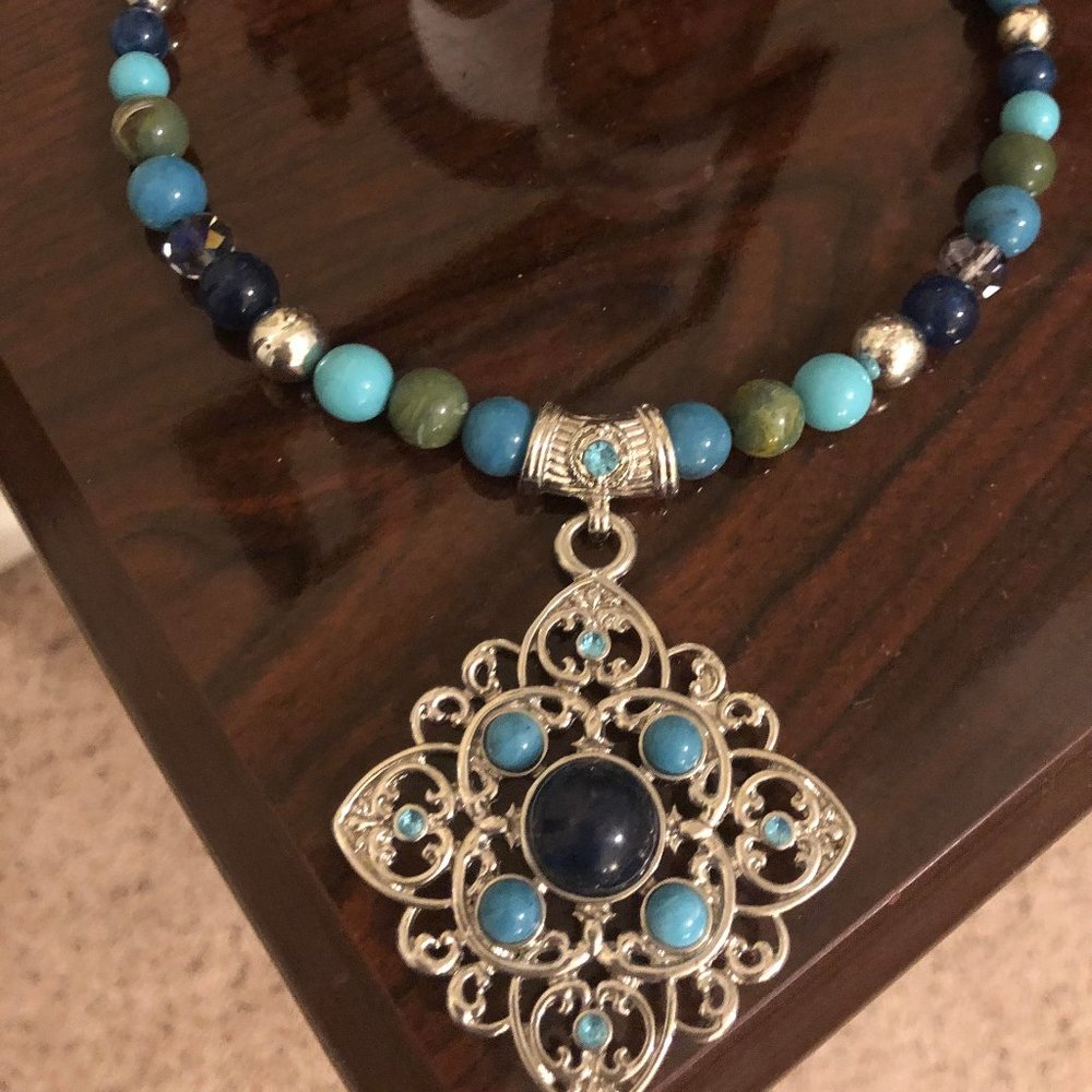 Beaded Fashion Statement Necklace